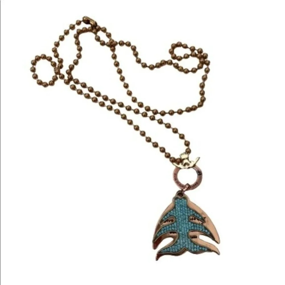 Rose Gold & Crystal Pisces Charm Ball Chain Necklace